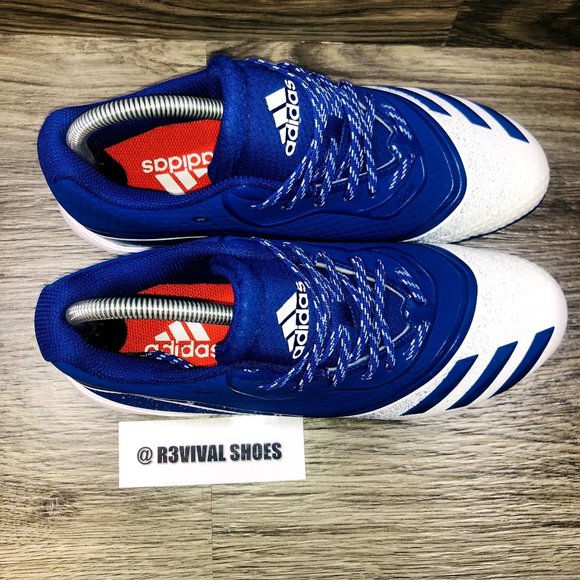 NWOB Adidas Men's Icon V Bounce Royal/White Baseball Cleats- Sz 10.5 - Picture 8 of 10